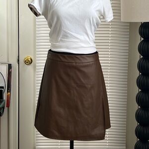 Brown A-Line Mini Skirt for Casual Wear